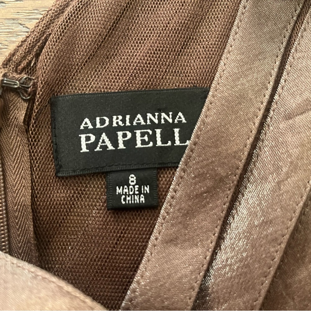 Adrianna Papell Bronze Tiered Cocktail Dress Size 8 - Picture 9 of 9